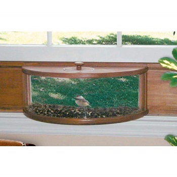 Coveside Panoramic In-house Window Bird Feeder with Mirrored Panel