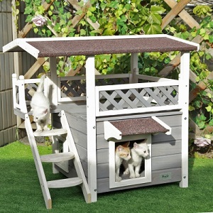 Petsfit 2 Story Outdoor Cat House Condo Shelter